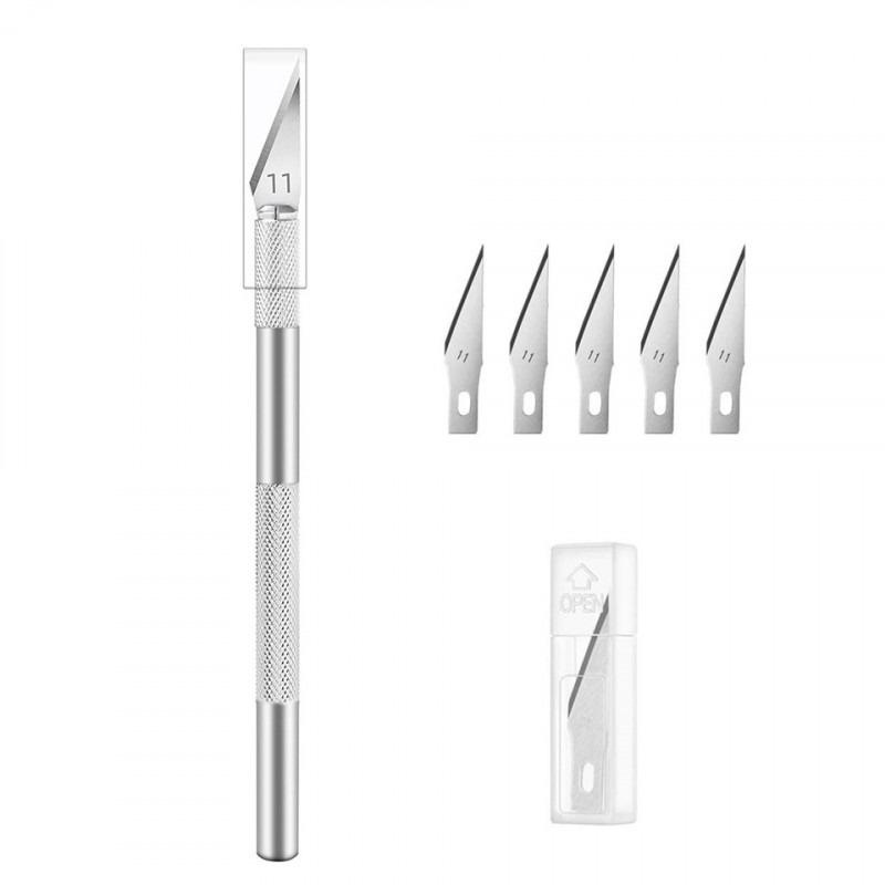 Scalpel Metal avec 5 lames – Image 3
